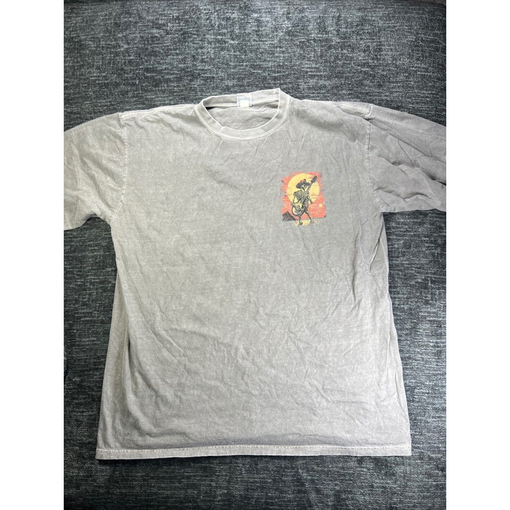 Crazy Shirts Grateful Dead Men XL Grey Mineral Wash Skeleton Guitar Hawaii